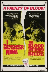 2r542 I DISMEMBER MAMA/BLOOD SPATTERED BRIDE 1sh 1974 frenzy of blood, haunting desires & revenge!