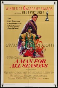 2r641 MAN FOR ALL SEASONS 1sh R1972 Paul Scofield, Robert Shaw, Best Picture Academy Award!