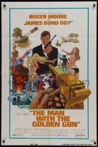 2r643 MAN WITH THE GOLDEN GUN West Hemi 1sh 1974 Roger Moore as James Bond by Robert McGinnis!