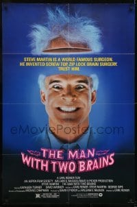 2r644 MAN WITH TWO BRAINS 1sh 1983 wacky world famous surgeon Steve Martin performs brain surgery!