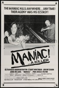 2r646 MANIAC 1sh 1977 Oliver Reed, Deborah Raffin, he kills anywhere!