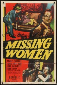 2r663 MISSING WOMEN 1sh 1951 Penny Edwards, James Millican, cool artwork!