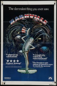 2r685 NASHVILLE 1sh 1975 Robert Altman, cool patriotic sexy microphone artwork!