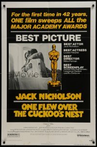 2r714 ONE FLEW OVER THE CUCKOO'S NEST awards 1sh 1975 Nicholson & Sampson, Forman, Best Picture!