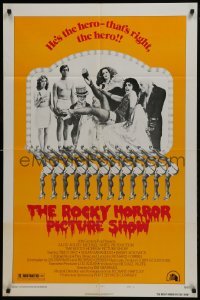 2r777 ROCKY HORROR PICTURE SHOW style B 1sh 1975 Tim Curry is the hero, wacky cast portrait!