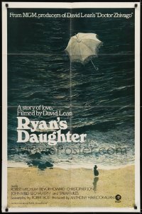2r789 RYAN'S DAUGHTER style B 1sh 1970 David Lean, art of Sarah Miles by Ron Lesser, pre-awards!