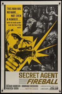 2r805 SECRET AGENT FIREBALL 1sh 1966 Bond rip-off, the man with no name, not even a number!