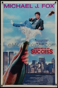 2r806 SECRET OF MY SUCCESS 1sh 1987 wacky image of Michael J. Fox & huge bottle of champagne!