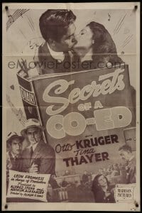 2r808 SECRETS OF A CO-ED 1sh R1948 close-up of Tina Thayer kissing a man!