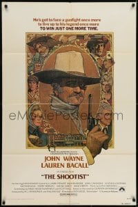 2r817 SHOOTIST 1sh 1976 best Richard Amsel artwork of cowboy John Wayne & cast!