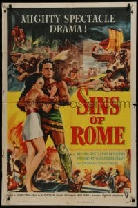 2r827 SINS OF ROME 1sh 1954 Massimo Girotti, mighty Italian spectacle!