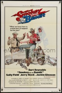2r837 SMOKEY & THE BANDIT 1sh 1977 art of Burt Reynolds, Sally Field & Jackie Gleason by Solie!