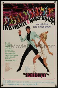 2r844 SPEEDWAY 1sh 1968 art of Elvis Presley dancing with sexy Nancy Sinatra in boots!