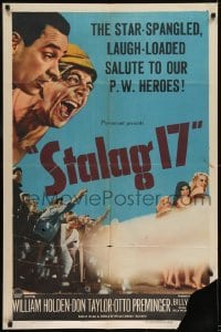 2r847 STALAG 17 1sh 1953 William Holden, Robert Strauss, Billy Wilder WWII POW classic!