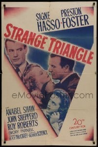 2r860 STRANGE TRIANGLE 1sh 1946 Preston Foster gets involved with married woman and her husband!