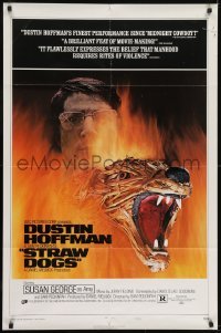 2r861 STRAW DOGS style D 1sh 1972 Sam Peckinpah, Dustin Hoffman, best different image!