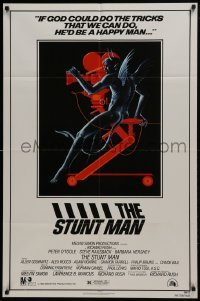 2r866 STUNT MAN 1sh 1980 Peter O'Toole, Lamb art of stuntmen in fiery action!