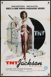 2r915 TNT JACKSON 1sh 1974 John Solie art of Jeanne Bell, sexy black hit woman!
