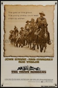 2r937 TRAIN ROBBERS style B 1sh 1973 cowboy John Wayne & Ann-Margret on horseback!