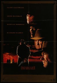 2r948 UNFORGIVEN DS 1sh 1992 gunslinger Clint Eastwood, Gene Hackman, Morgan Freeman, Harris!