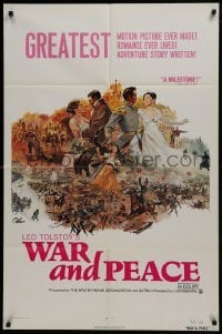 2r958 WAR & PEACE 1sh 1968 Sergei Bondarchuck, 3-part Russian version, Leo Tolstoy