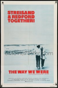 2r962 WAY WE WERE 1sh 1973 Barbra Streisand & Robert Redford walk on the beach!