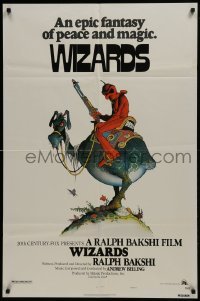 2r985 WIZARDS style A 1sh 1977 Ralph Bakshi directed animation, cool fantasy art by William Stout!