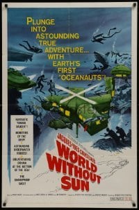 2r989 WORLD WITHOUT SUN 1sh 1965 Le Monde sans Soleil, adventures of Jacques-Yves Cousteau's oceanauts!