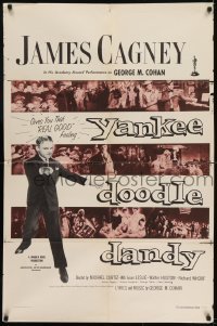 2r991 YANKEE DOODLE DANDY 1sh R1957 James Cagney as George M. Cohan, completely different!
