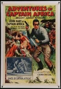2s152 ADVENTURES OF CAPTAIN AFRICA linen chapter 7 1sh 1955 he's in inset, Saved by Captain Africa!