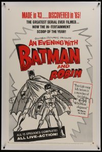 2s164 BATMAN linen 1sh R1965 great different artwork, An Evening with Batman and Robin!