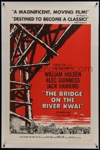 2s173 BRIDGE ON THE RIVER KWAI linen 1sh 1958 William Holden, Alec Guinness, David Lean classic!
