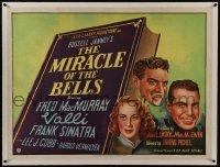 2s084 MIRACLE OF THE BELLS linen British quad 1948 different art of Frank Sinatra, Valli & MacMurray!