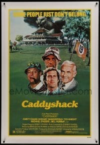 2s179 CADDYSHACK linen 1sh 1980 Chevy Chase, Bill Murray, Rodney Dangerfield, golf comedy classic!