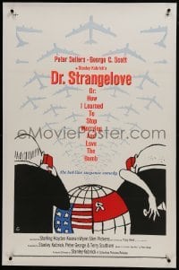 2s208 DR. STRANGELOVE linen 1sh 1964 Stanley Kubrick classic, Peter Sellers, Tomi Ungerer art!