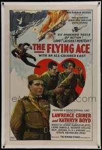 2s221 FLYING ACE linen 1sh 1926 all-black aviation, the greatest airplane thriller ever produced!