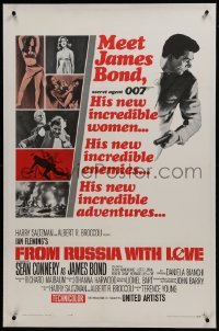 2s224 FROM RUSSIA WITH LOVE linen style A 1sh 1964 Sean Connery is Ian Fleming's James Bond 007!