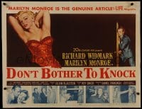 2s136 DON'T BOTHER TO KNOCK linen 1/2sh 1952 classic art of sexy Marilyn Monroe + 5 photos of her!