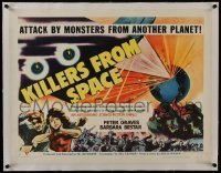 2s139 KILLERS FROM SPACE linen style B 1/2sh 1954 great full-color image, much better than 1-sheet!