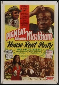 2s245 HOUSE-RENT PARTY linen 1sh 1946 Dewey Pigmeat Alamo Markham, Toddy all-black comedy musical!