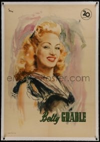 2s110 BETTY GRABLE linen Italian 1sh 1940s Ercole Brini art of the sexy blonde star, ultra rare!