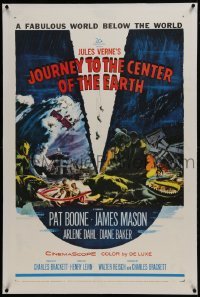 2s258 JOURNEY TO THE CENTER OF THE EARTH linen 1sh 1959 Jules Verne fabulous world below the world!