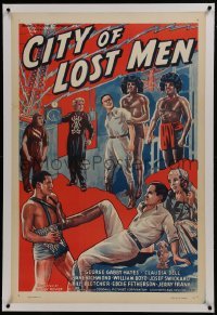 2s279 LOST CITY linen 1sh R1942 William Stage Boyd, cool jungle sci-fi serial, City of Lost Men!
