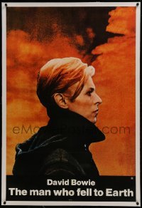 2s288 MAN WHO FELL TO EARTH linen 1sh 1976 great profile portrait of alien David Bowie, Nicolas Roeg!