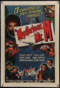 2s306 MYSTERIOUS MR M linen 1sh 1946 Universal's last serial, spell-binding thrills, very rare!