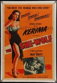 2s355 SHE-WOLF linen 1sh 1954 Lattuada's La Lupa, sexy Kerima is the most evil woman who ever lived!