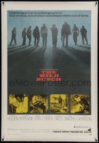 2s398 WILD BUNCH linen 1sh 1969 Sam Peckinpah cowboy classic, William Holden & Ernest Borgnine
