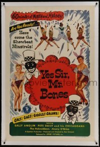 2s400 YES SIR MR BONES linen revised 1sh 1951 it's laff-time when showboat minstrels come to town!