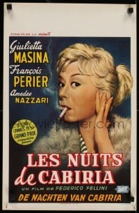 2t232 NIGHTS OF CABIRIA Belgian 1957 Federico Fellini's La Notti di Cabiria, Giulietta Masina!