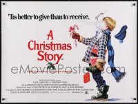 2t200 CHRISTMAS STORY British quad 1984 classic Christmas movie, best snowball art, rare!